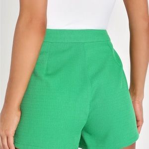 Lulus Green Faux Wrap Skort
